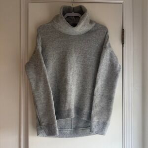 Abercrombie Fitch Womens Gray Marled Knit Cowl Neck Pullover Sweater Top Size L